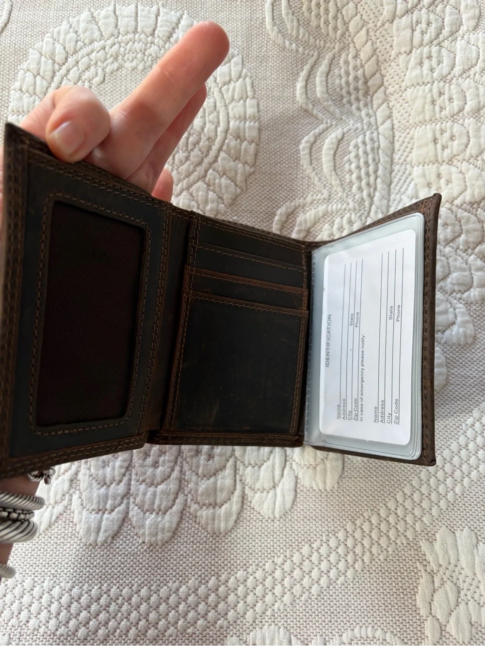 NWOT Zep Pro University of Alabama Roll Tide brown Leather Trifold Wallet pics